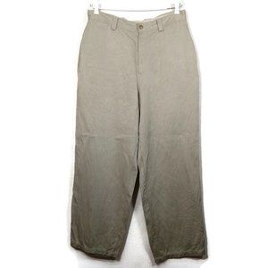 Tommy Bahama Men's Dress Pants 100% Silk Straight Leg Beige Tag 36 Fit 35"X30"
